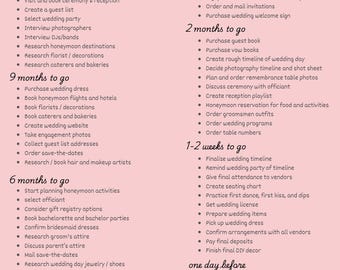 Wedding Planner Checklist for Bride to be and Newly Engaged