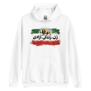 Fleece vrijheidsvlag Iran - Iraanse Persian Pride Woman, Life, Freedom zachte uniseks hoodie