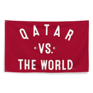Qatar Vs The World Large Flag - National Team Country Sports Soccer Pride 3X5 Rally Banner