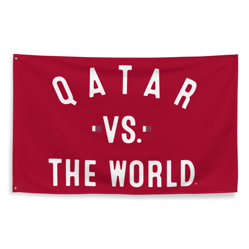 Qatar Vs The World Large Flag - National Team Country Sports Soccer Pride 3X5 Rally Banner