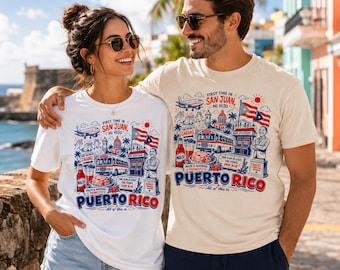 Comfort Colors - First Time In Sen Juan Puerto Rico T-Shirt - Viral Meme Song - Wedding, Vacation, Puerto Rican Boricua Pride Gift, Humor