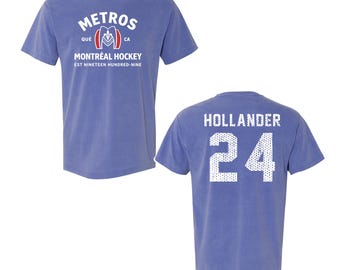 Comfort Colors Hollander 24 Montreal Hockey Jersey Shirt, Vintage Hockey Tee, Lgbtq Gay Pride Fan Gift, Washed Soft T-Shirt
