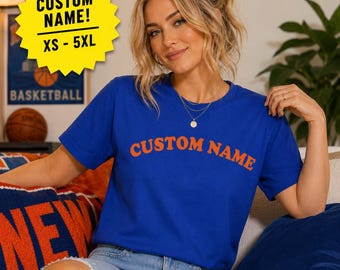 CUSTOM NAME Personalized Taylors Stevie Knicks Style Basketball Shirt, Custom Fan Tee, New York Basketball Gift, Women's Custom Name Shirt