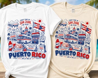 First Time In San Juan Puerto Rico T-Shirt - The PR Viral Meme Song  Vacation, Puerto Rican Boricua Pride Wedding Gift Humor Unisex Tee