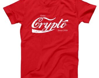 Crypto Cola Funny Bitcoin Vintage Humor Shirt, Cryptocurrency Fan Tee, Bitcoin Lover Gift for Men, Retro Bitcoin Shirt Unisex XS-5X