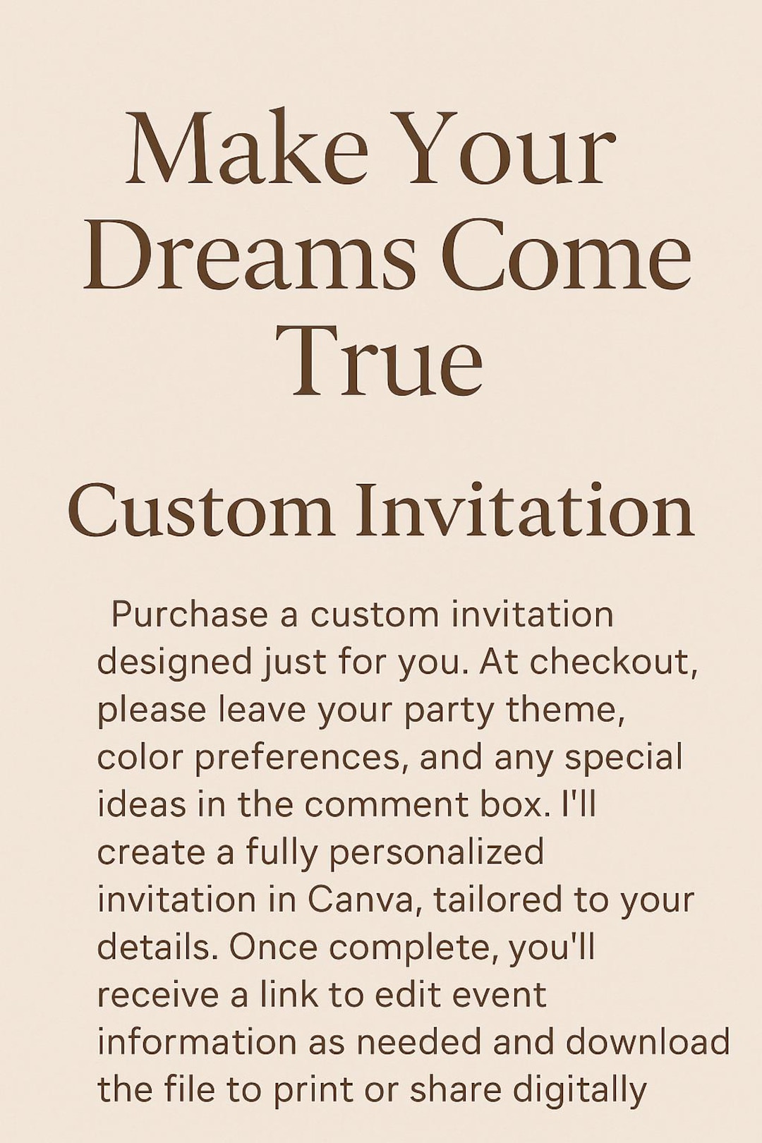 Custom Party Invitation Design: Editable Canva Template (digital ...