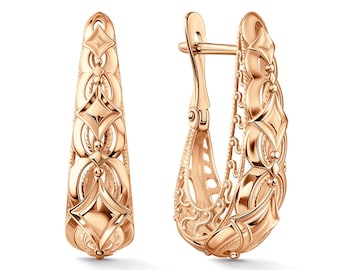 Lab Grown Diamond Clover Stud Earrings: 10K, 14K, 18K Gold or Silver