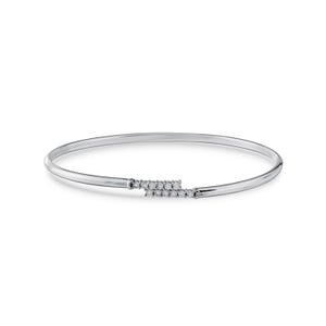 14K Solid Gold Lab Grown Diamond Bangle Bracelet: Minimalist Stacking Jewelry