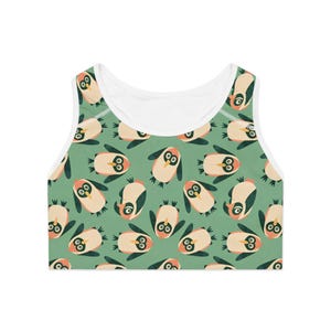 Sujetador deportivo de pingüino divertido, ropa deportiva para fitness, top deportivo bonito, equipo para entrenar, regalo para deportistas