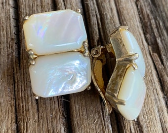 Vintage Jarin Clip en madre de pendientes de perla