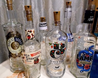 Beautiful Upcycled Cider & Tequila Bottles with Fairy Lights