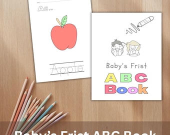 ABC トレース＆ぬり絵ブック：文字を学び、単語をなぞろう（印刷可能な PDF）