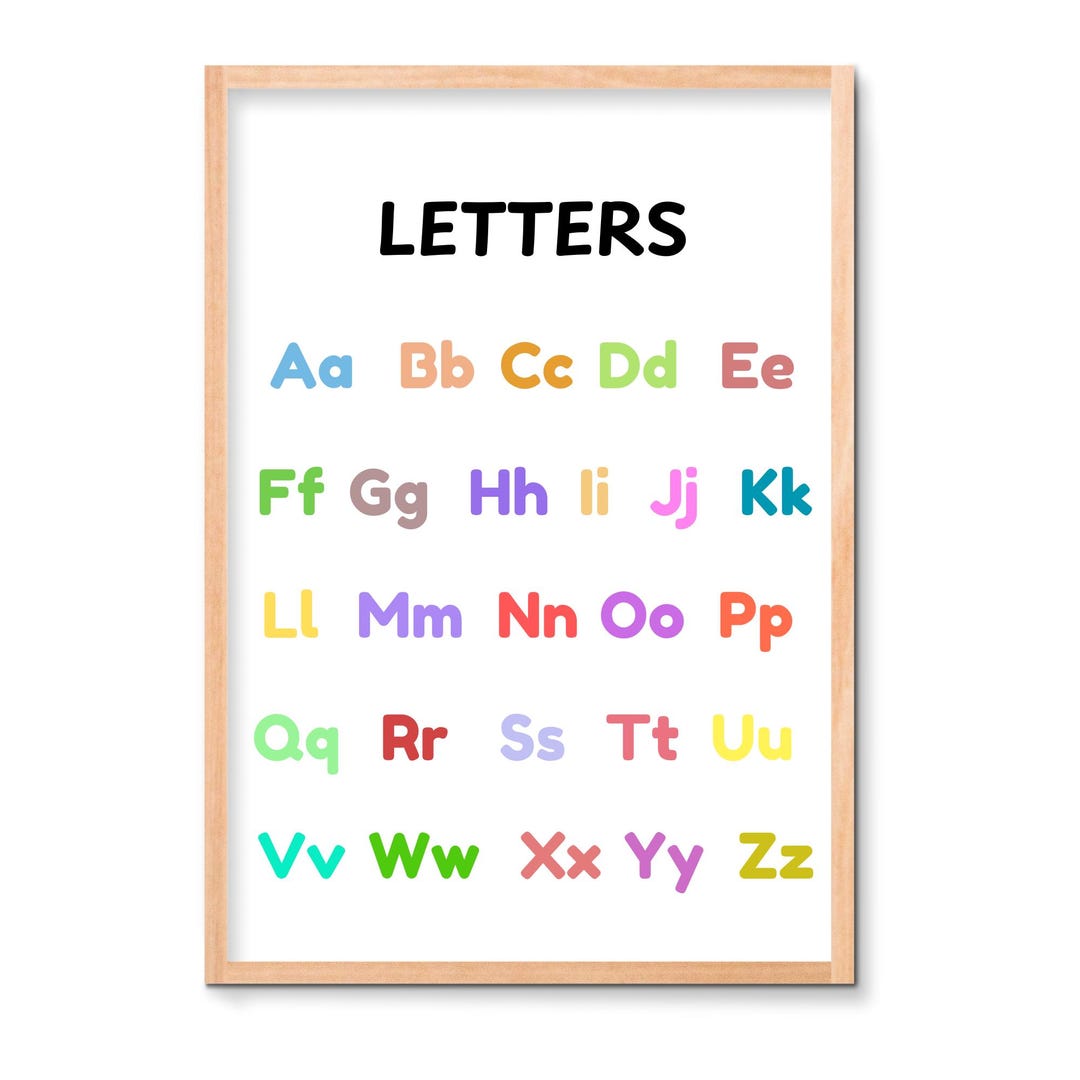 ABC Alphabet Coloring Poster: Kids Learning Printable (US Letter JPG ...