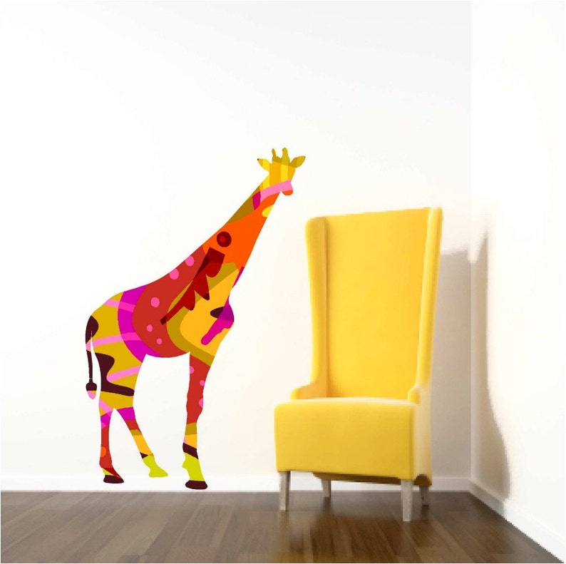Giraffe Wall Decal Kids Wall Decals Giraffe Wall Decor Zoo Etsy