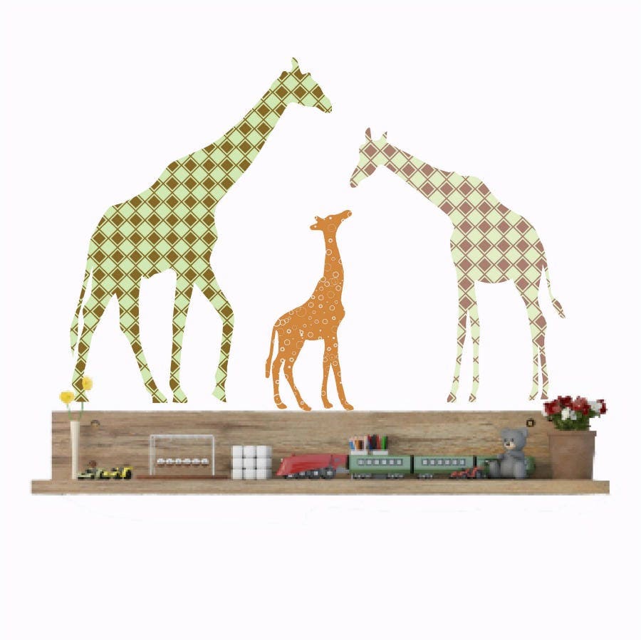 Giraffe Wall Decals Nursery Wall Decals Giraffe Decor Etsy