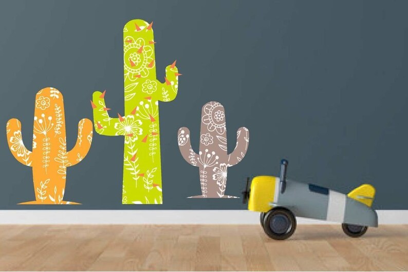 Cactus Wall Decals Cactus decor Nursery Decor Kids Wall Etsy