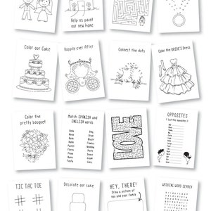 Wedding favor for kids / kids wedding coloring book / kids wedding activities / rustic wedding activity book / kids wedding table Set of 6 image 5