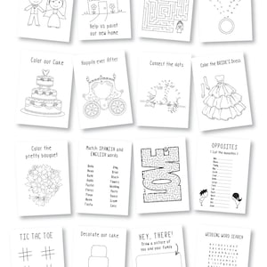 Personalized kids wedding activity coloring book, wedding favor kids, activity book, kids wedding reception activities, engagement 6 BOOKS image 4