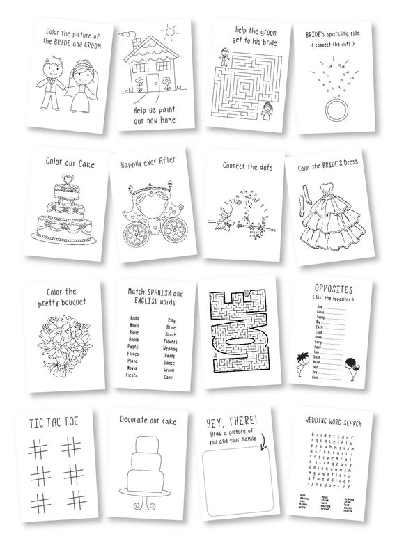  Cholemy 36 Pcs Children's Wedding Activity Sets with Wedding  Coloring Books for Kids Brown Clipboards Crayons Kids Wedding Activities  for Kids Wedding Reception Games : Toys & Games