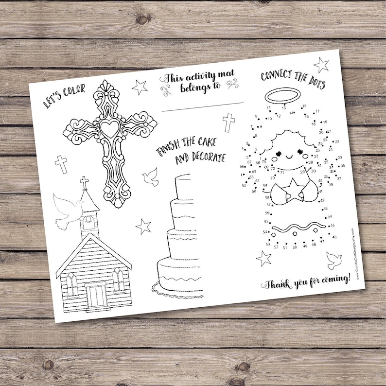 First Communion coloring activity sheets Holy Communion favor | Etsy