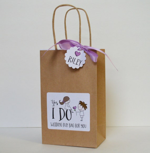 Personalized Kids Wedding Favor Bag Kids Wedding Fun Bag Kids
