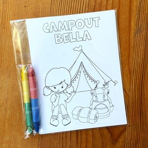 Camping Birthday Party Favor, Coloring Cards, Crayons