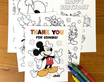 Mickey Mouse inspired party favor, birthday favor, Mickey coloring pages, party favor with crayons, birthday favor bag, ready to hand out