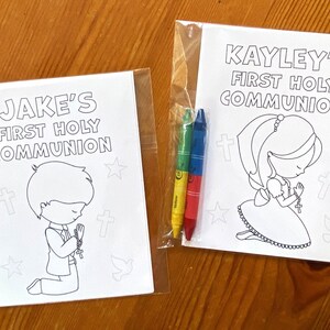First Holy Communion coloring kit, personalized party favor - Ready to hand out