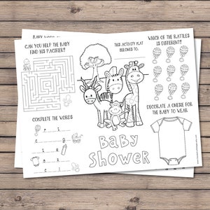 Baby shower coloring placemat, Baby shower activity, coloring book, Baby shower games for kids, printable coloring sheet INSTANT DOWNLOAD image 3