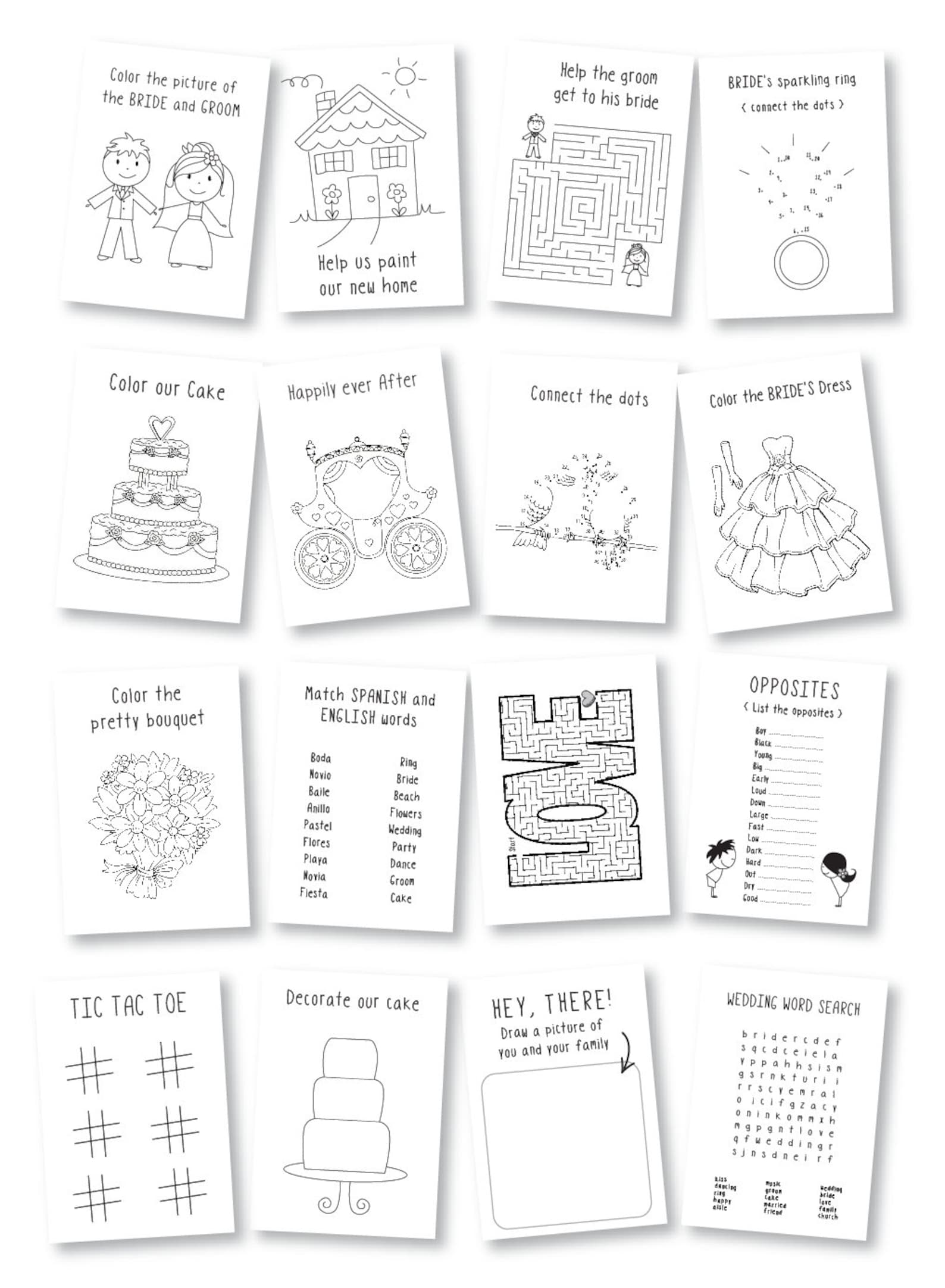 Personalized Wedding Coloring Book / Kids Wedding Activities / Etsy