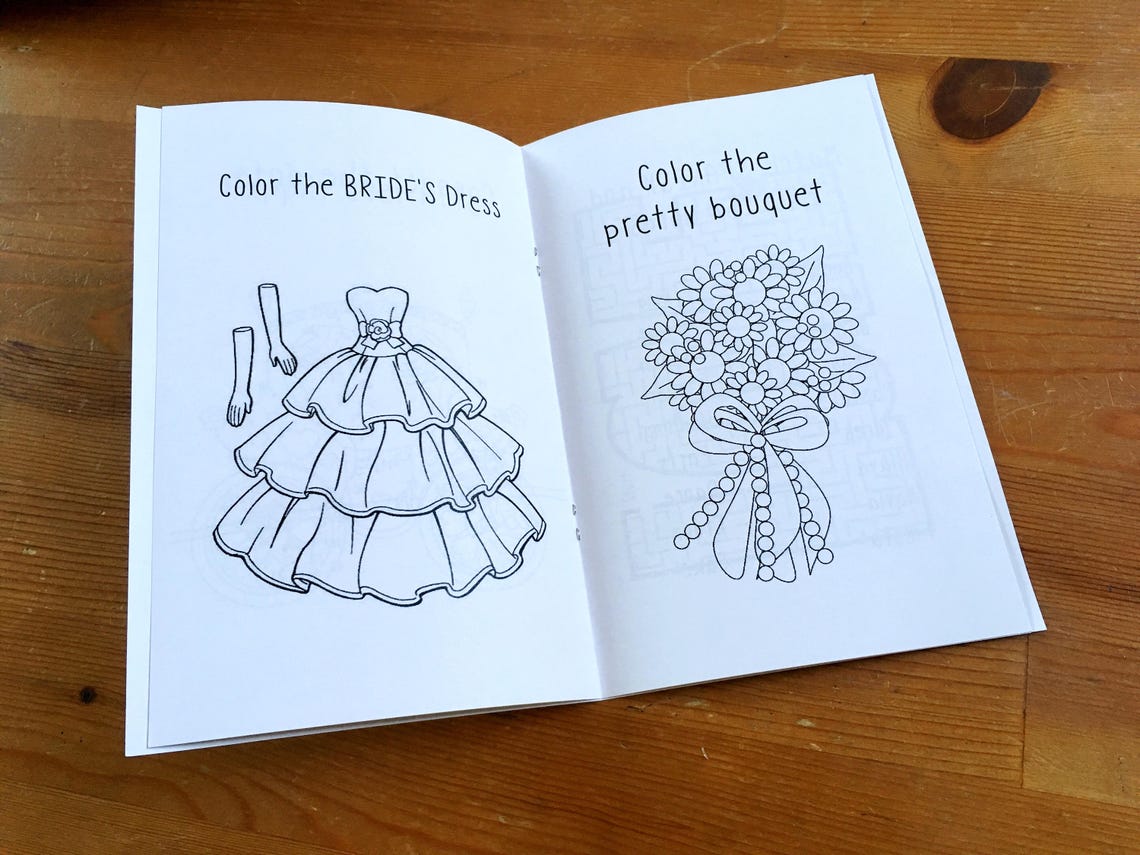 Personalized Wedding Coloring Book / Kids Wedding Activities / Etsy