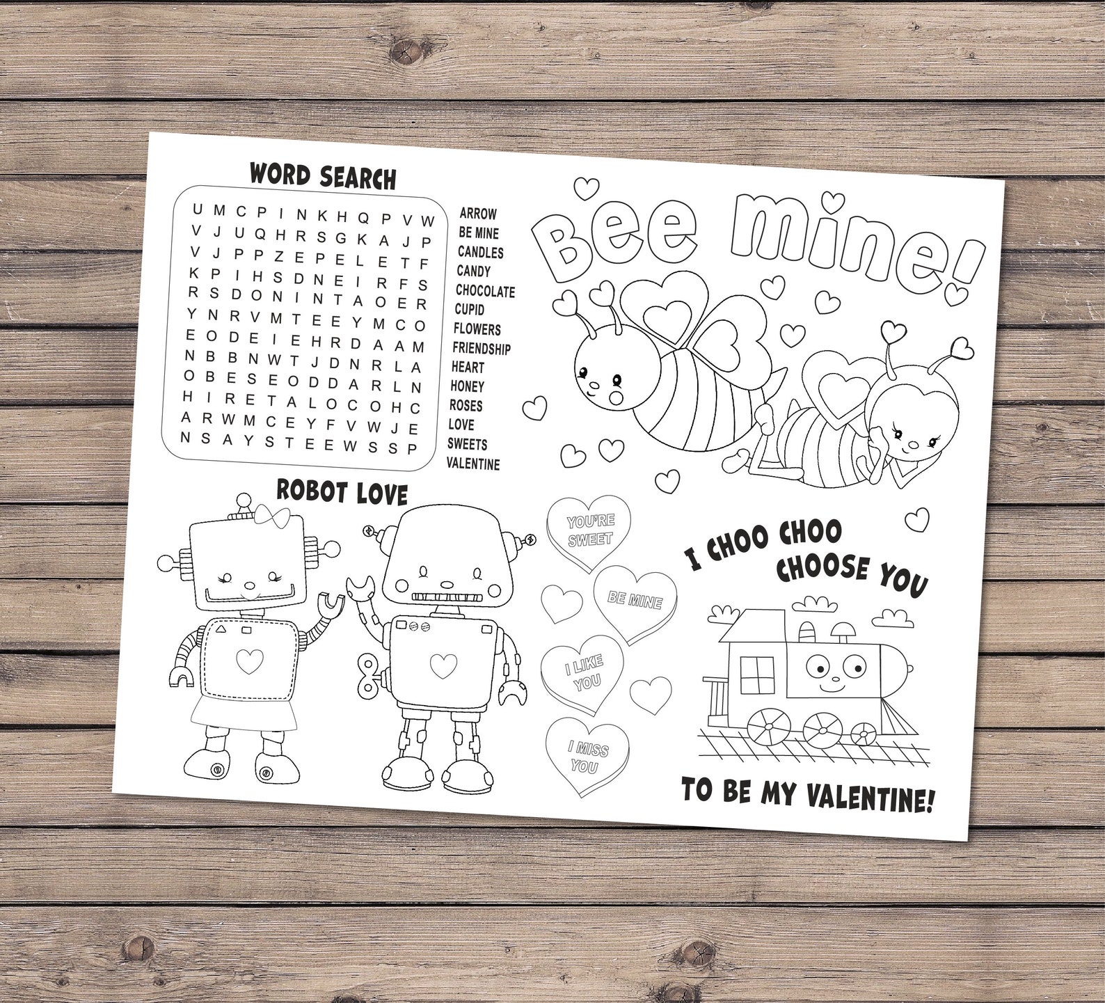 Valentine's Day Coloring Pages Panda Valentine Valentine - Etsy