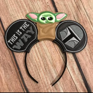 Custom Mandalorian Grogu Baby Yoda Mouse Ear Headband