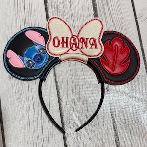 Custom Lilo and Stitch Ohana Mouse Ear Headband