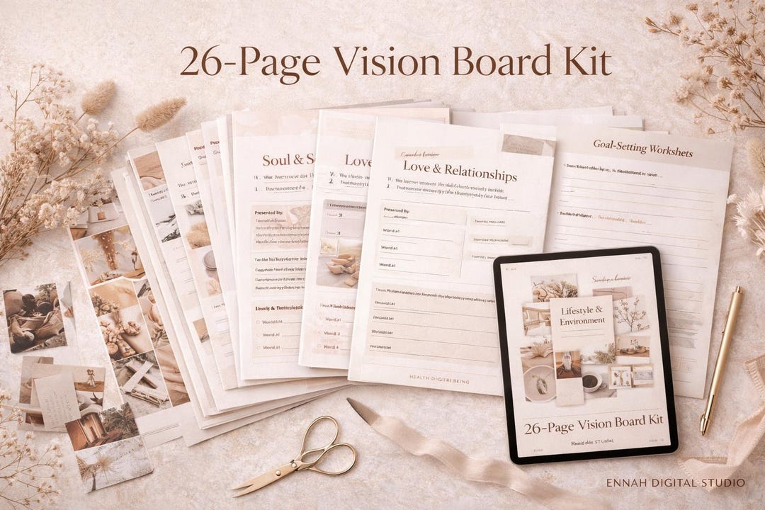Vision Mapping Journal.pdf Midlife Vision Board Kit, 23+ Goal Setting Planner for Women Over 40 ...