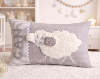 Kussen met naam Naamkussen Cadeau voor geboorte of doop Kinderkussen Knuffelkussen schaap