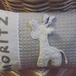 Pillow with name, name pillow, birth gifts, children&#39;s pillow, cuddly pillow, explorer pillow, giraffe