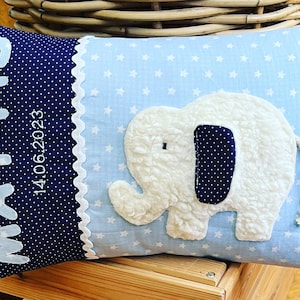 Almohada con nombre, almohada con nombre, regalos de nacimiento, almohada para niños, almohada de peluche, almohada exploradora, elefante