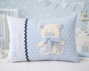 Pillow with name, name pillow, gifts for birth, children's pillow, cuddly pillow, teddy, teddy bear