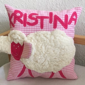 Pillows with names, name pillows, gifts for birth, children&#39;s pillows, cuddly pillows, explorer pillows, sheep