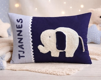 Oreillers personnalisés, oreillers prénom, cadeaux de naissance, oreillers pour enfants, oreillers câlins, oreillers explorateur, oreillers éléphant