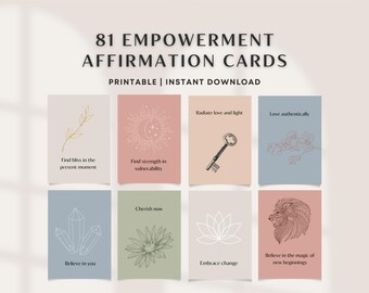 Empowerment Quote Cards: Printable Affirmations, Self-Care (Digital Download)