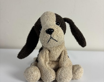 Russ Berrie Luv Pets Puddles Brown Puppy Dog Beanbag Toy 5" Plush