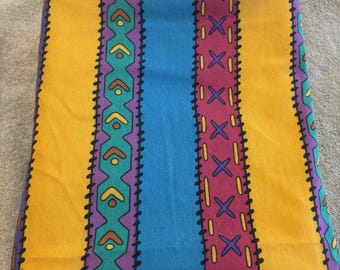 Vintage Disney Pocahontas Bettlaken aus den 90er Jahren, gestreift, Südwest-Muster, 93 x 67 cm