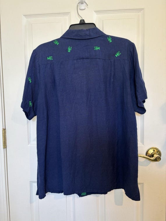 VTG 90s Quacker Factory Linen Blend Button Up Emb… - image 2