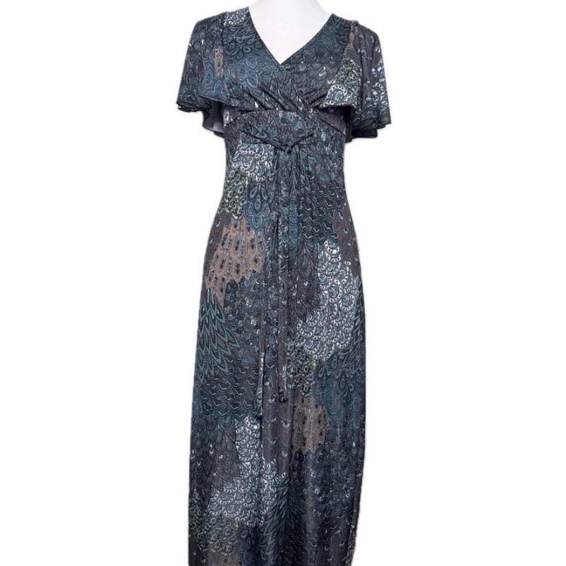 princess polly baby blue dress TFNC DELALI ONE SHOULDER CHARCOAL MAXI DRESS main image 1