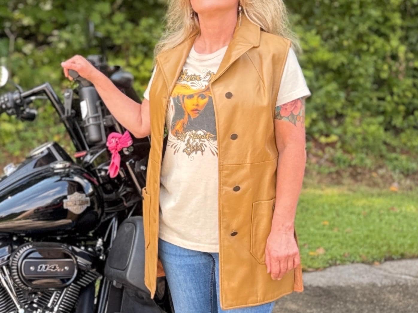 Vintage Leather Vest, Tan/Camel Brown, Women's Size 6