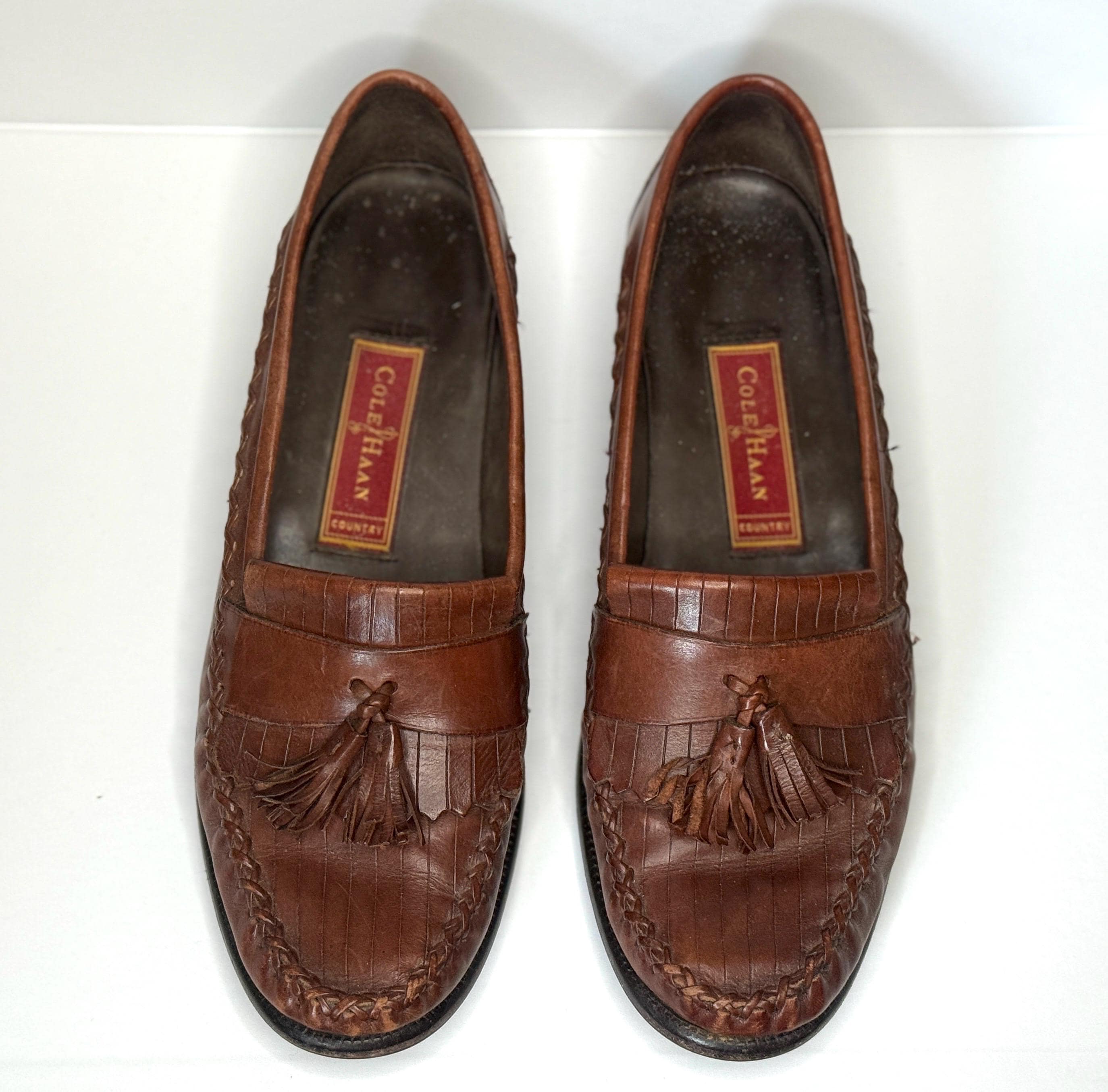 Cole Haan Mens 10 Vintage Two-Tone Tassel Slip-On Penny Loafers Cole Haan × Luxury × Vintage Cole Haan Vintage Men main image 2