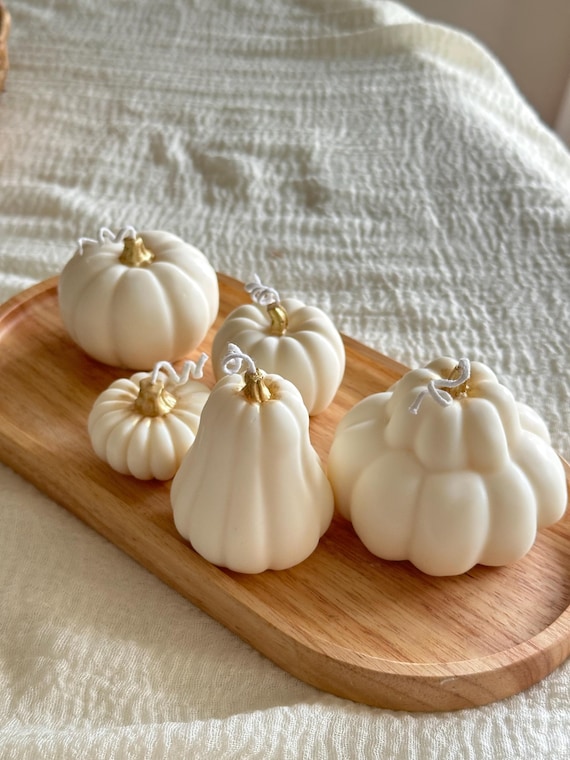 Handmade Soy Wax Pumpkin Candle Set,  Fall Decor, Thanksgiving gift,  Pumpkin Pie candles, Pumkin candle set