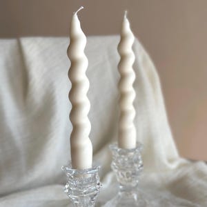 Spiral Taper Candles Elegant Twisted Dinner Candles for Table Setting & Home Decor Taper candles Handmade Candles Soy wax candles